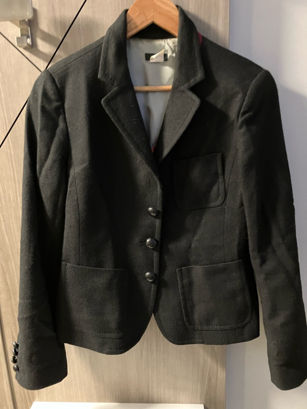J Crew Size 8 Black Robert Noble Wool Bkazer